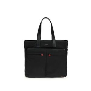 Kiton Men Leather-Trimmed Tote Bag